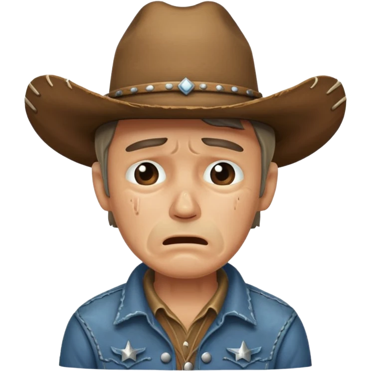 Crying cowboy emoji