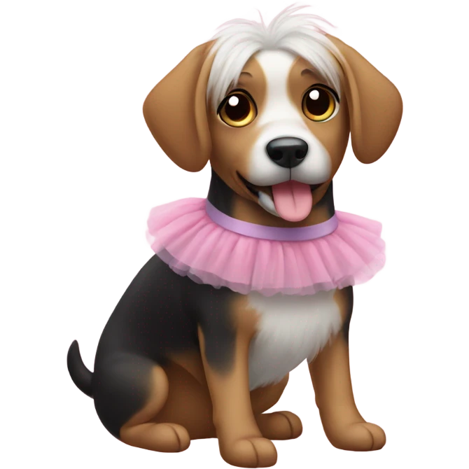 Dog wearing a tutu emoji