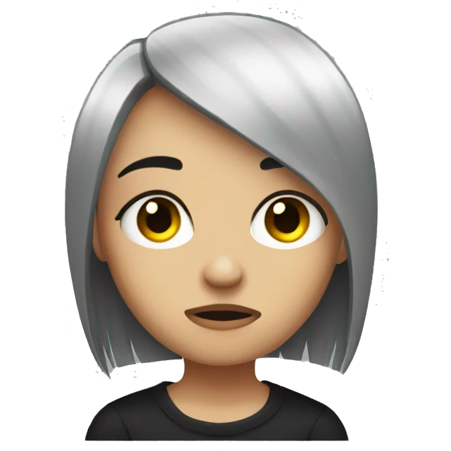 Sad emo girl with chopped hair  emoji