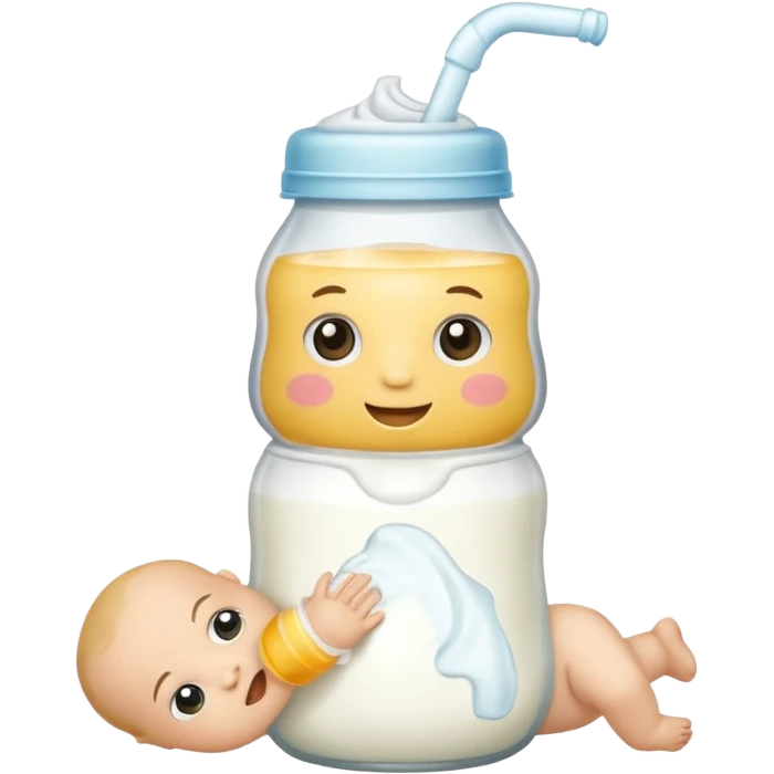 milk baby bottle and diaper emoji