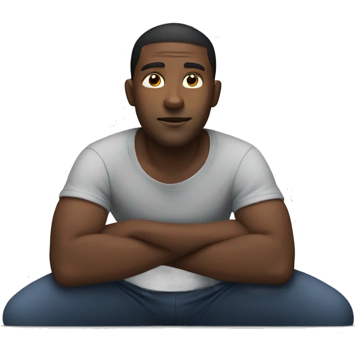 black guy lying down on his stomach  emoji