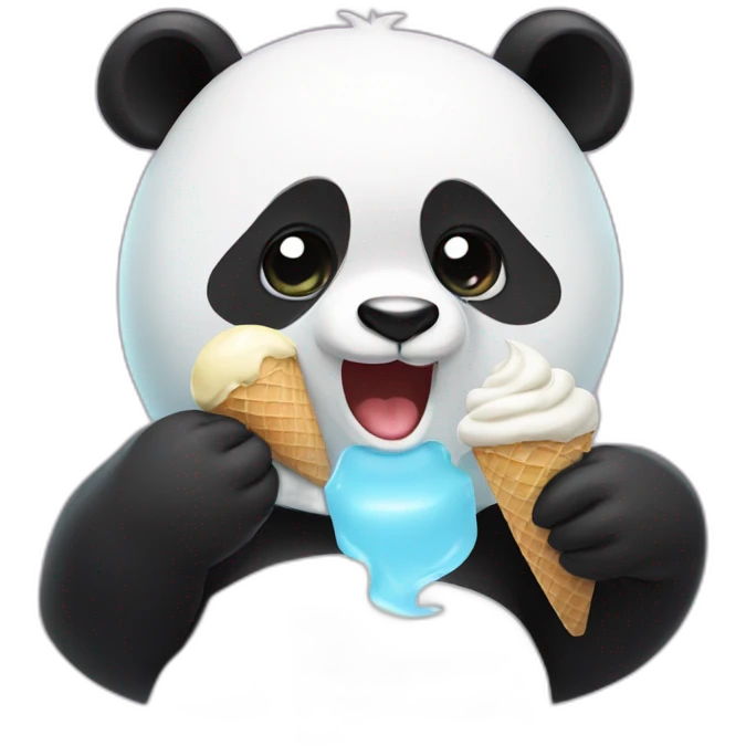 Panda eating ice cream emoji