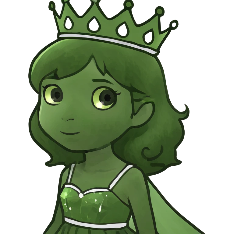 Blonde green eyes princess girl with medium length hair emoji