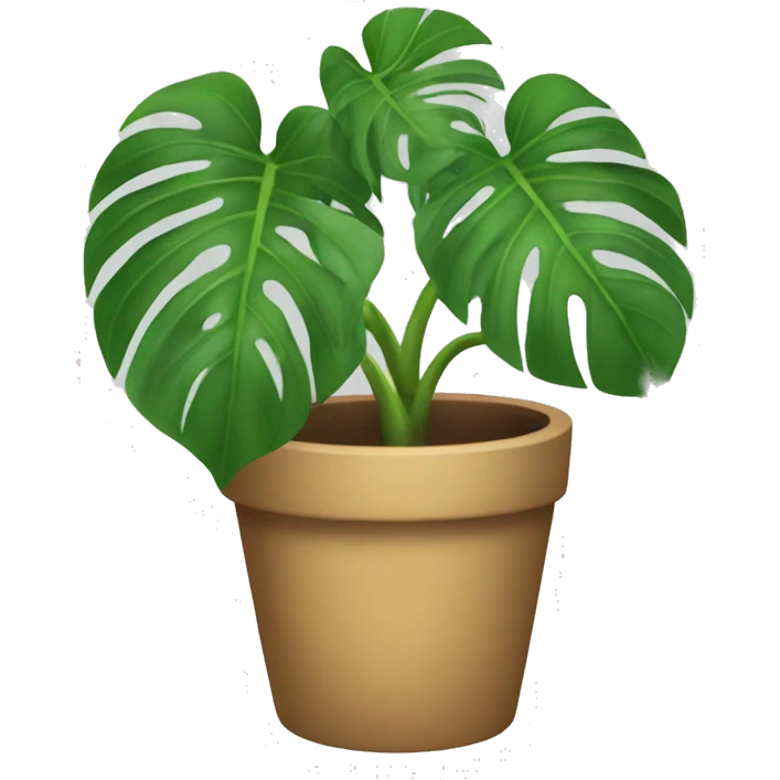 Potted Monstera albo apple style emoji  emoji