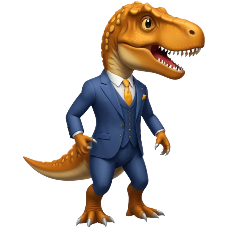 T-rex with a suit  emoji