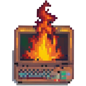 Computer on fire emoji