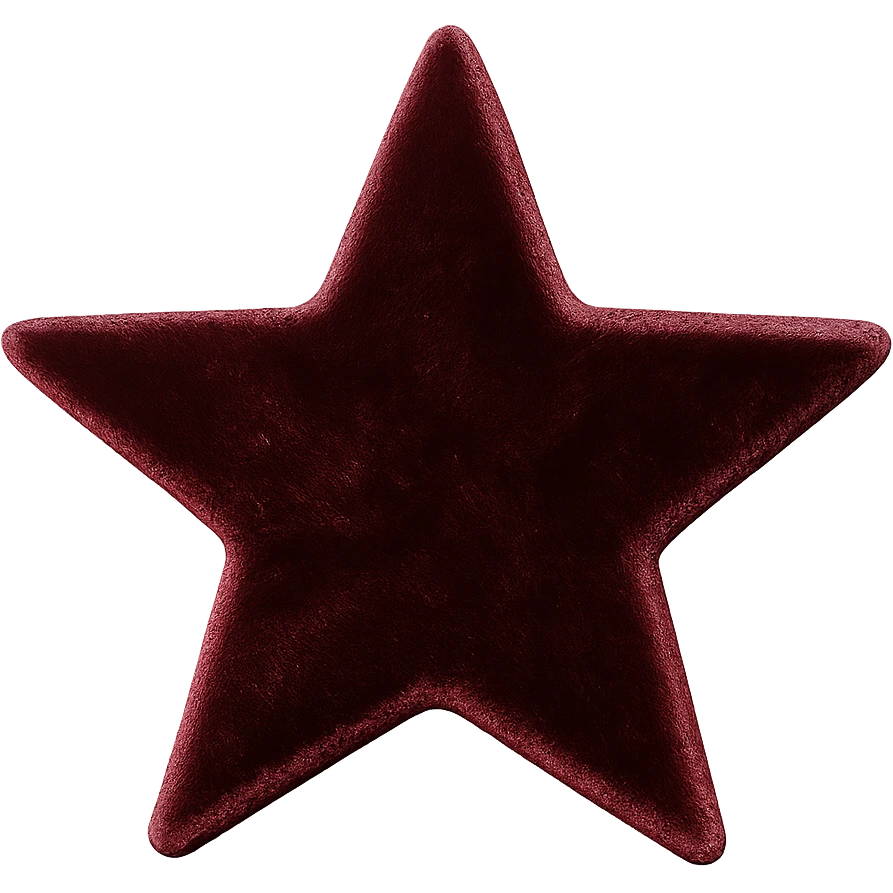 tiny star with a velvet texture, glamorous and stylish, no background emoji