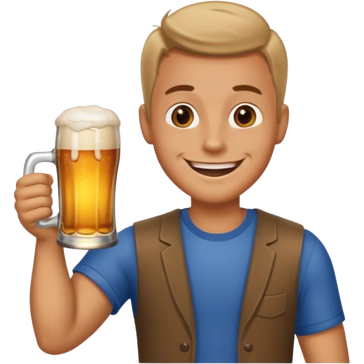 hombre con una cerveza emoji