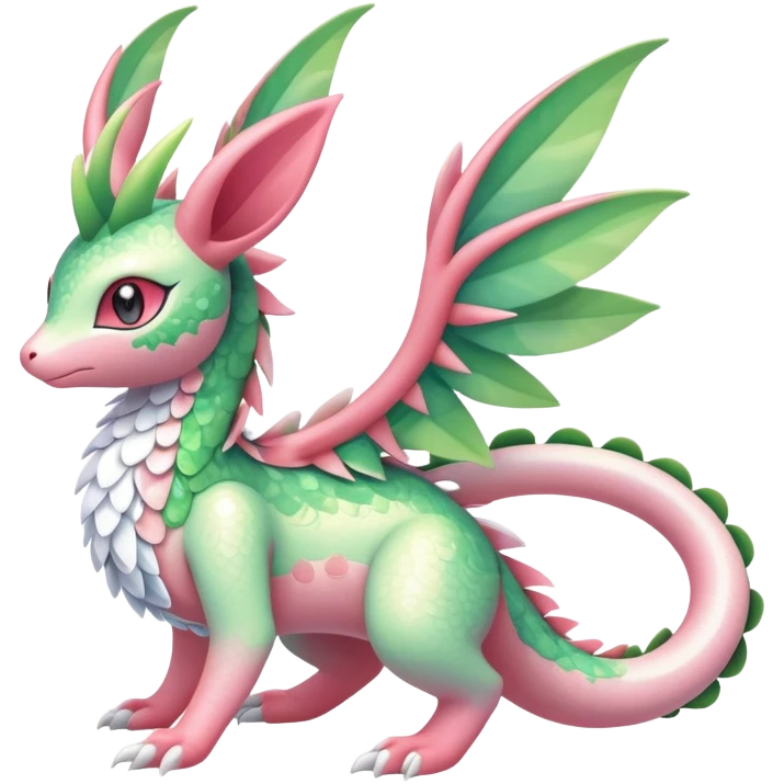 Shiny Exotic Cute Majestic Ethereal Sparkly Flygon-Sylveon-Shaymin-Meganium-Hybrid-Creature emoji