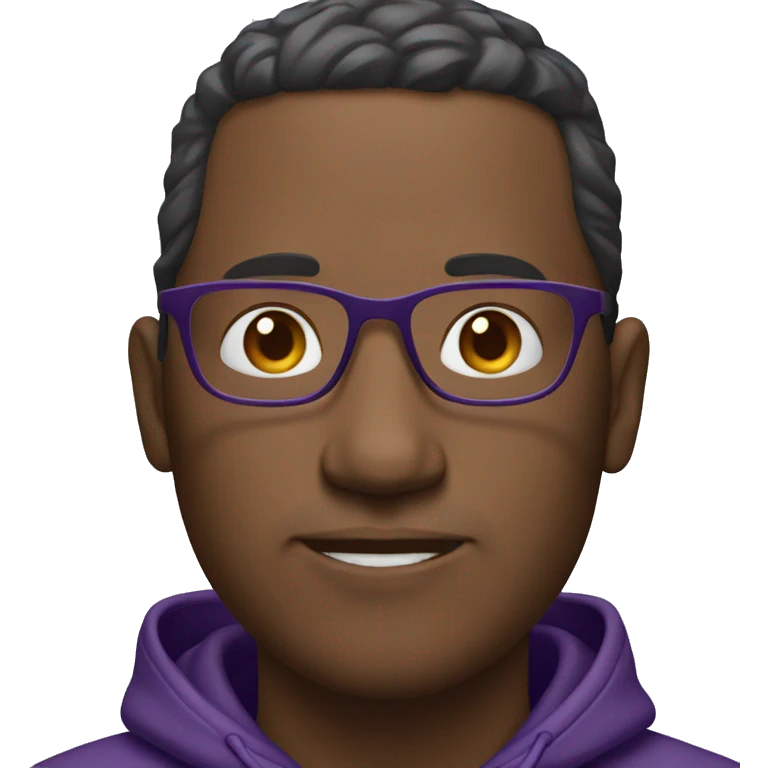 Man with glasses in purple hoodie emoji