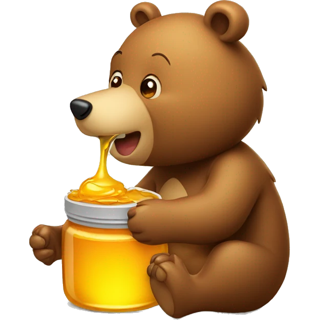 bear eats honey  jar emoji