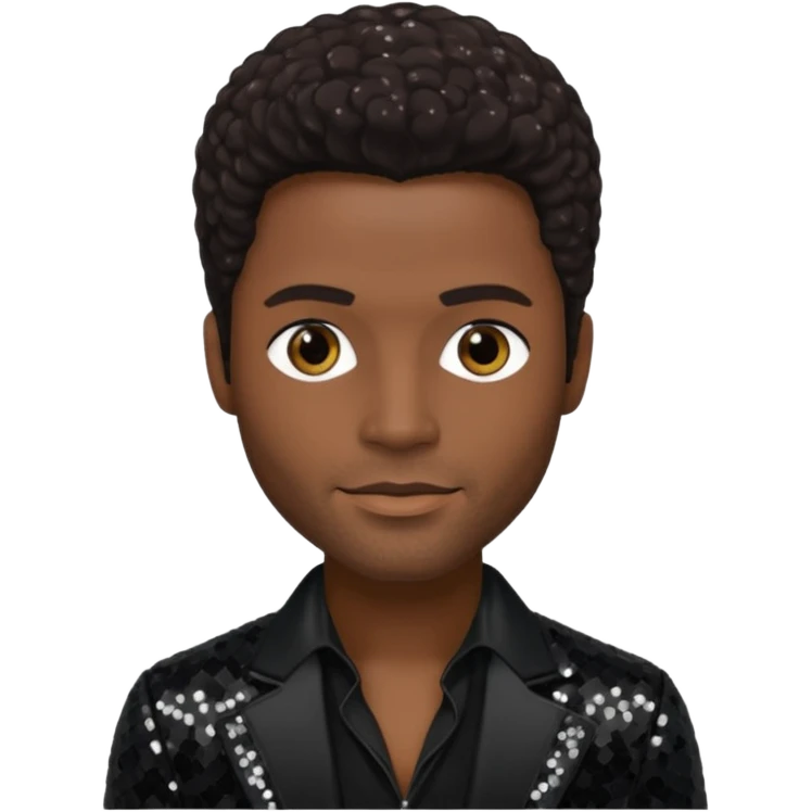 Eric Benét with dark brown hair, black sequin outfit emoji