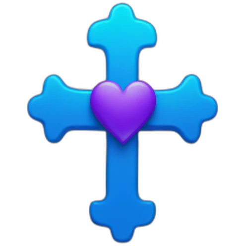 Purple Heart and Blue Cross emoji