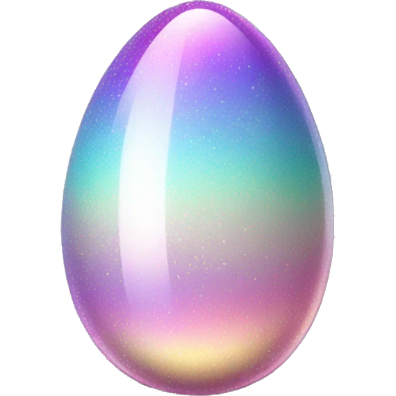 Sparkly glossy Pastel iridescent glass egg emoji