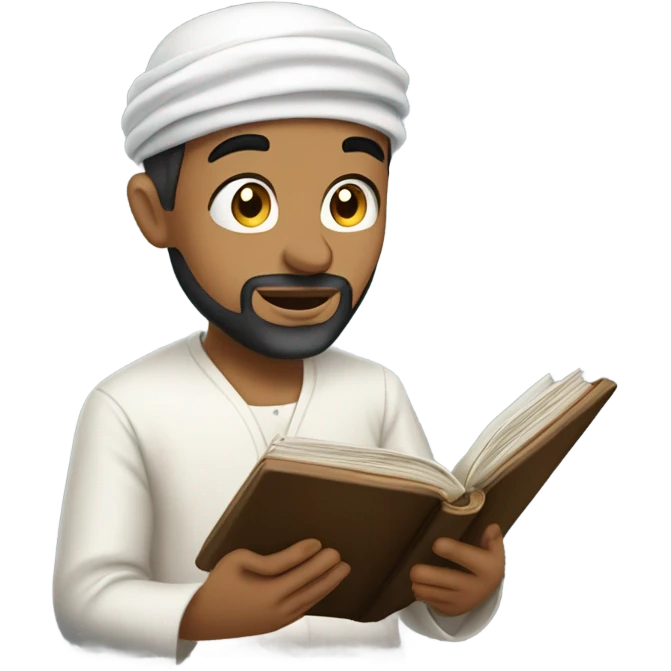 Muslim guy reading bible emoji