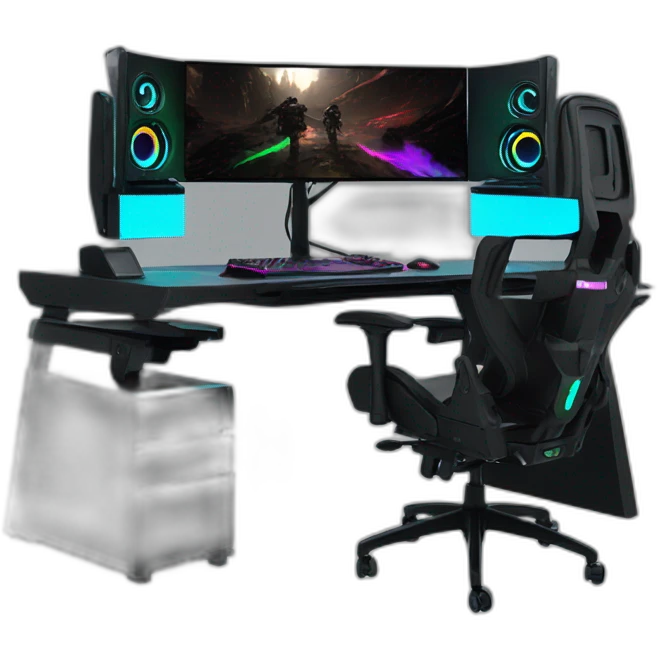 setup gaming full black and rgb emoji