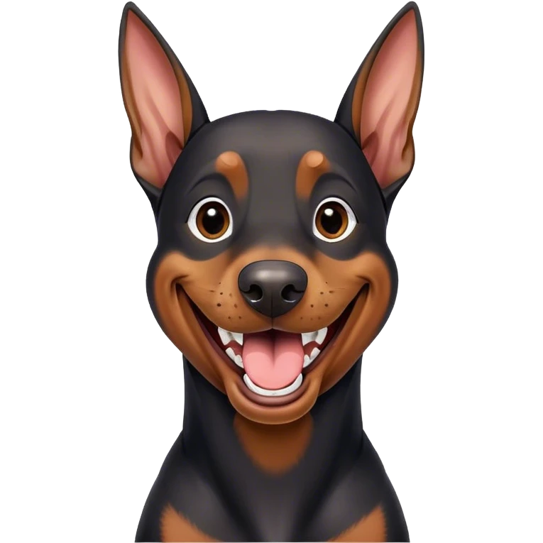 Laughing Doberman emoji