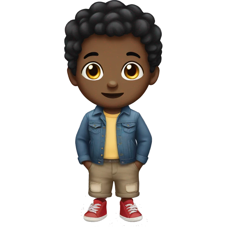 Black hair Baby Boy  emoji