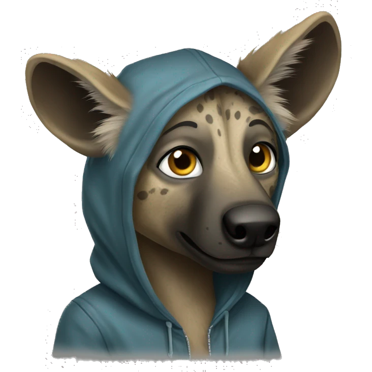 Hyena with a hoodie  emoji