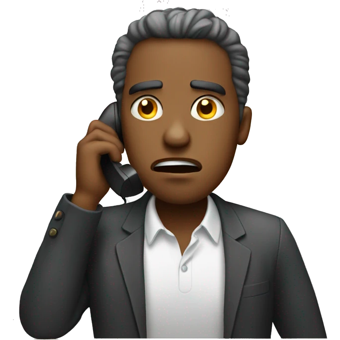 unhappy person on phone emoji