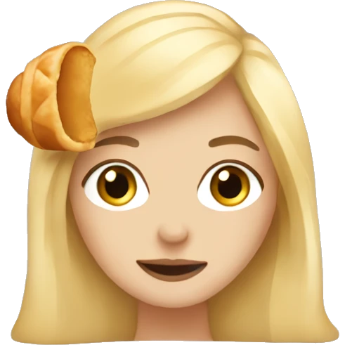 Blond girl and croissant  emoji