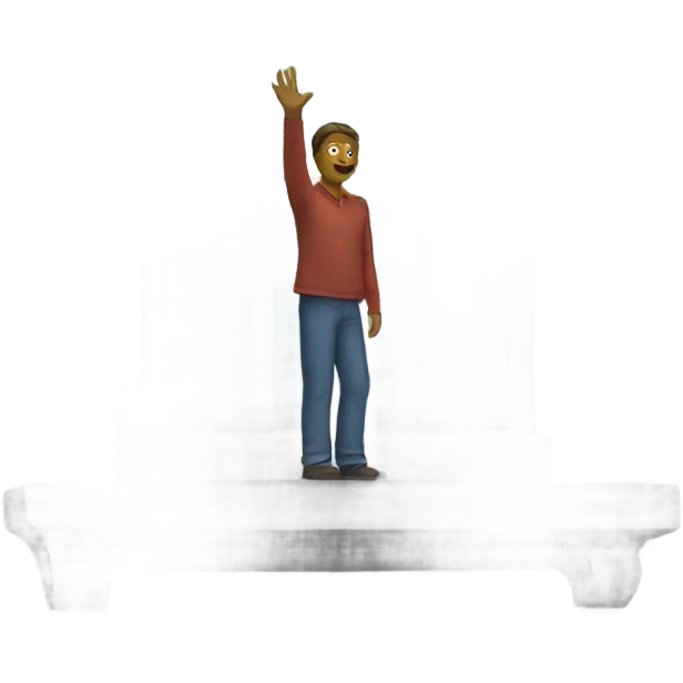Waving from home emoji