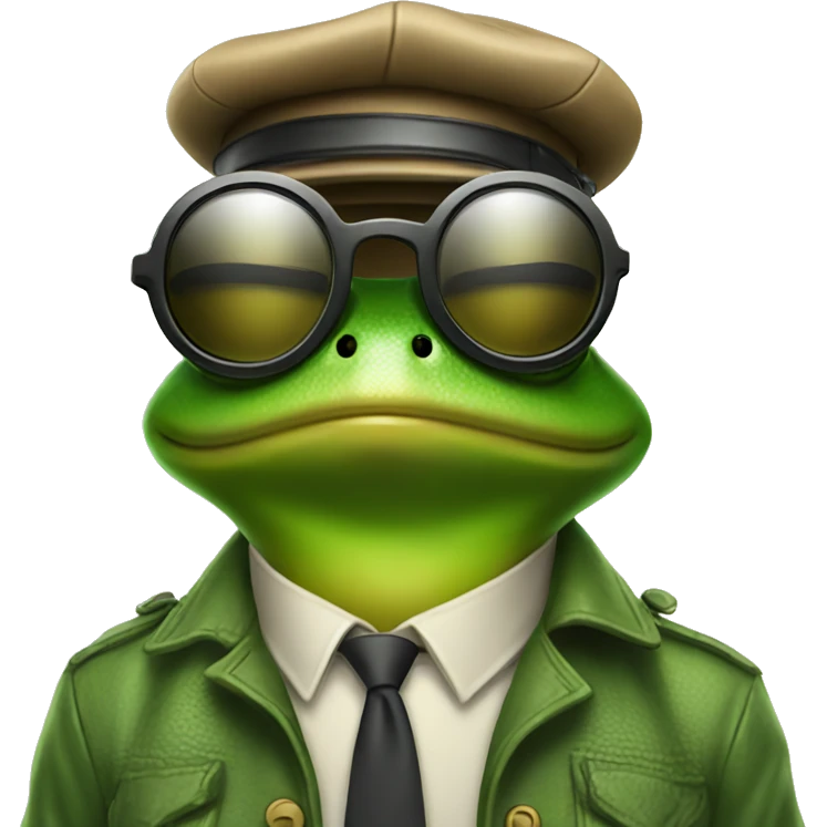 Frog with cap and sunglasses  emoji