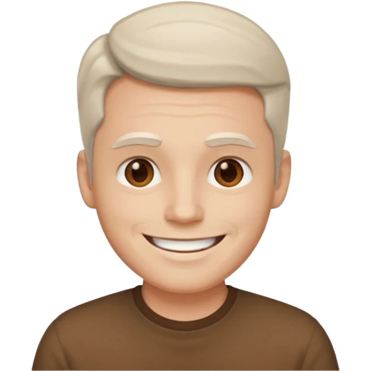 man white skin, wear brown shirt emoji