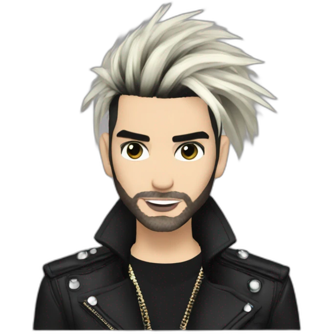 Bill Kaulitz black hair down automatic performance emoji