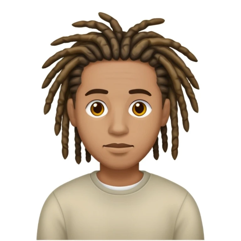 Medium tone man with short dreads emoji