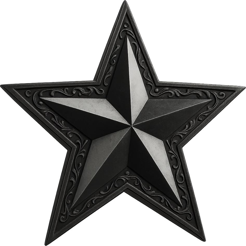 goth black white star 3d  , remove background  emoji