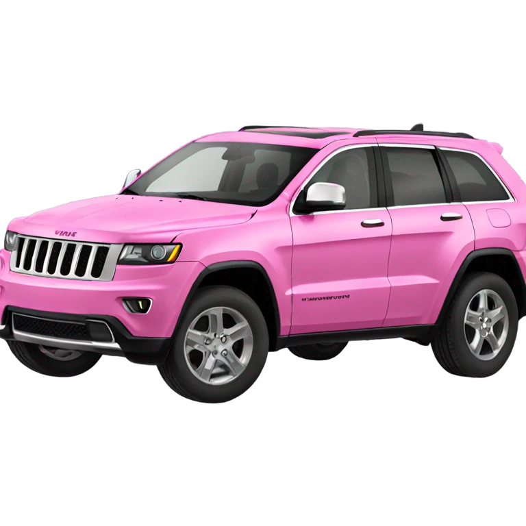Pink jeep grand Cherokee with black wheels emoji