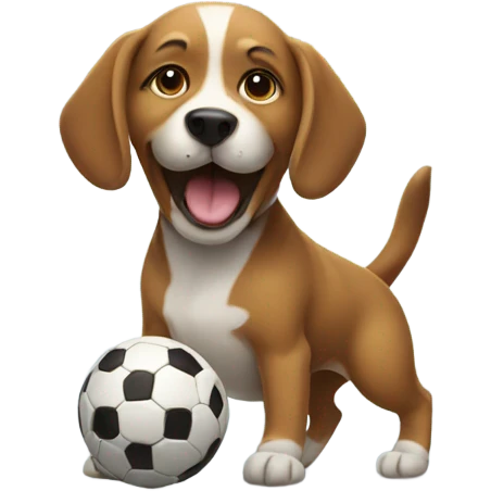 Dog playing football  emoji