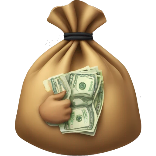 money bag on hand emoji