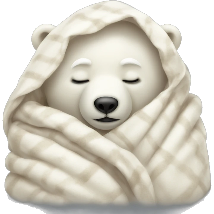 Baby polar bear sleeping in a blanket emoji