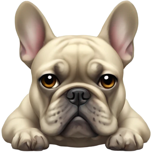French bulldog dealing with depression emoji
