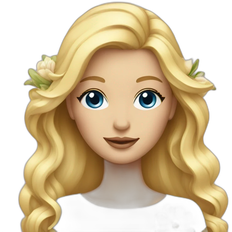 Blonde women with blue eyes gift Flowers  emoji
