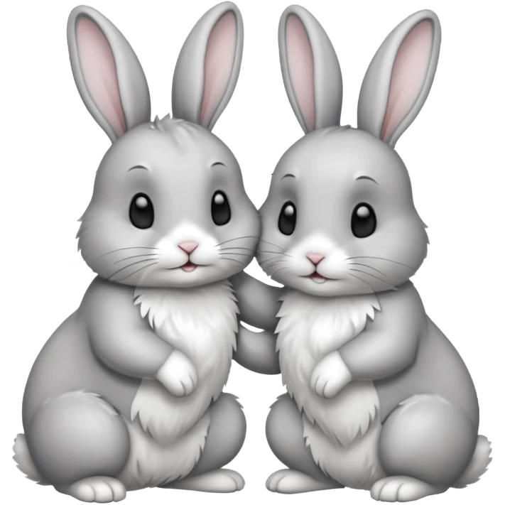 two rabbits colllobrating emoji