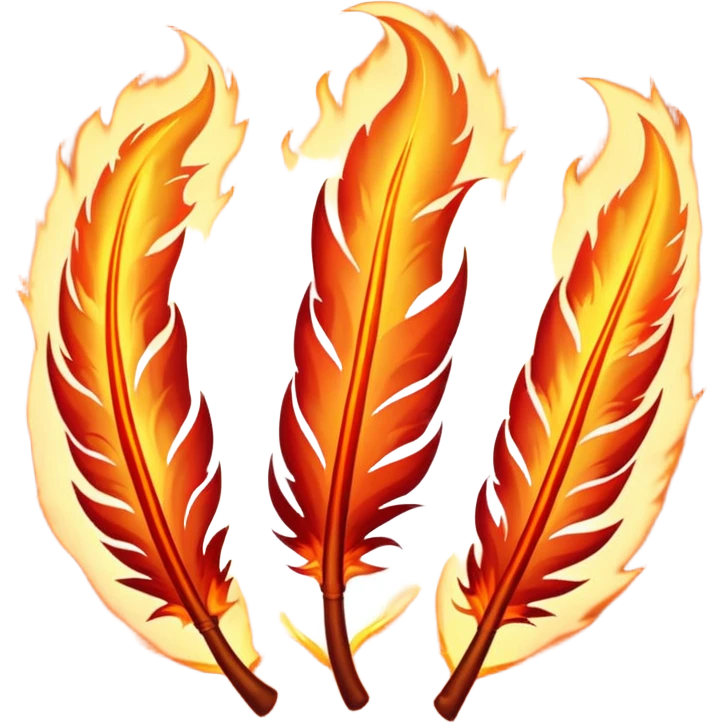 3 Phoenix feathers that are the same size on fire emoji