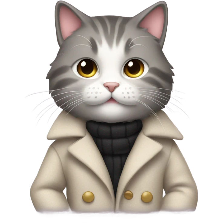Cat wearing a coat emoji