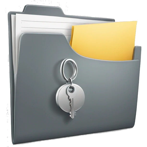 folder with documents and keys on it emoji