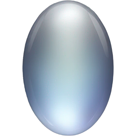 oval moonstone with a dark gray tint emoji