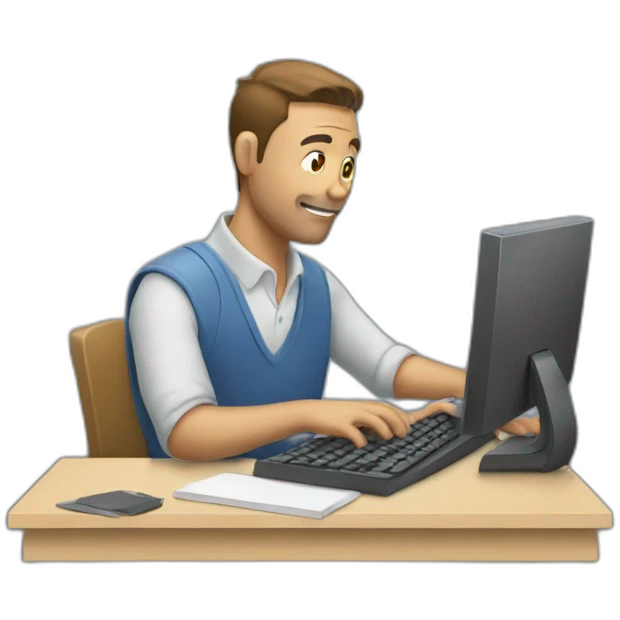 man typing on computer  emoji
