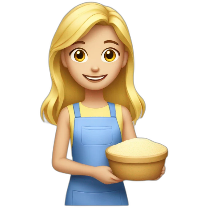 Blond girl with Baking flour emoji