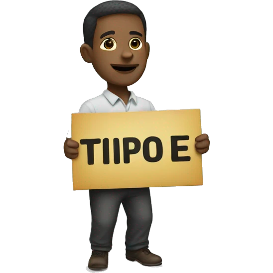 man holding sign that says "tiptoe2x" emoji