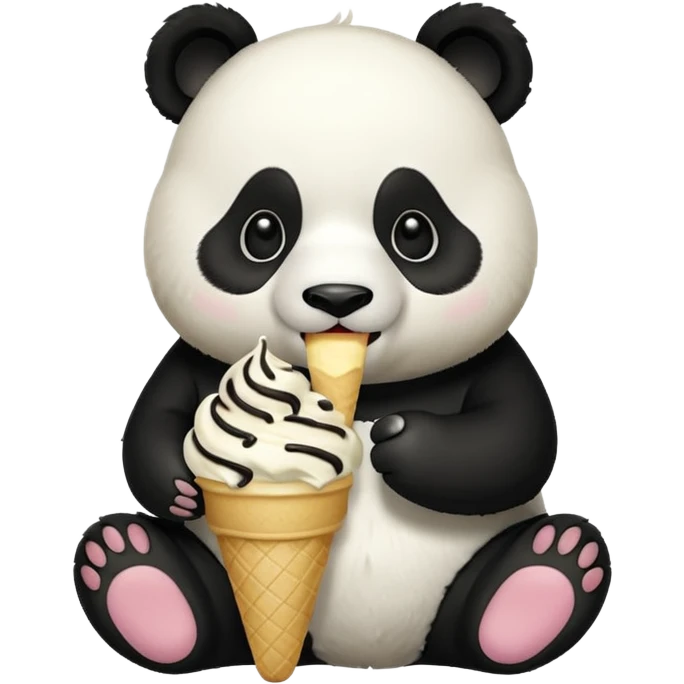 Panda eating ice cream emoji
