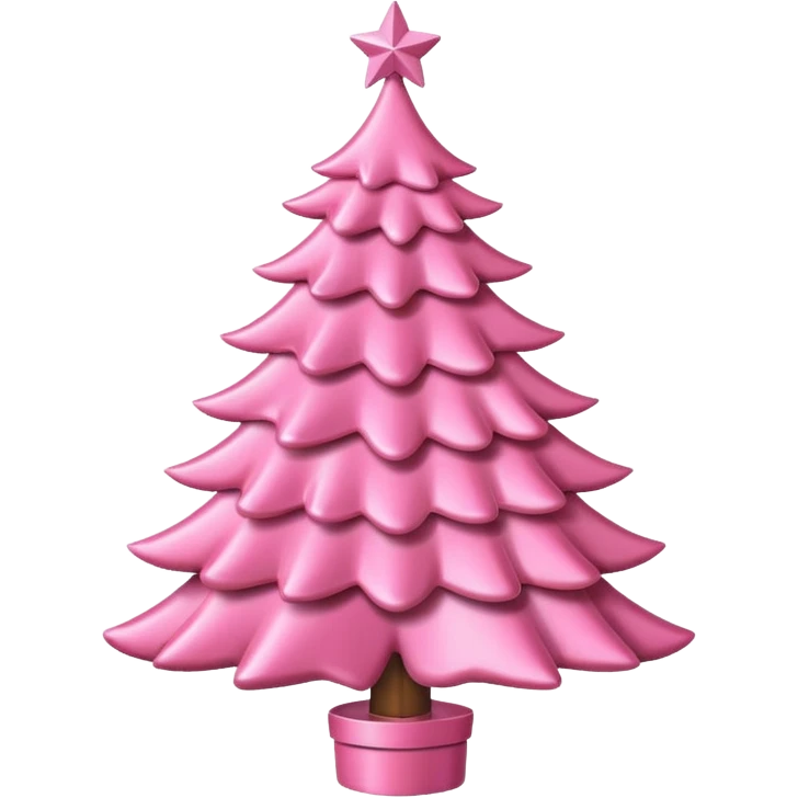 pink christmas tree with pink bow and pink ornaments emoji