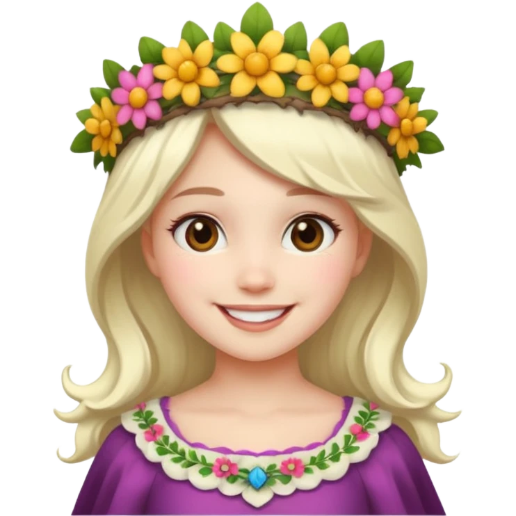 Девочка в костюме на Иван купала emoji