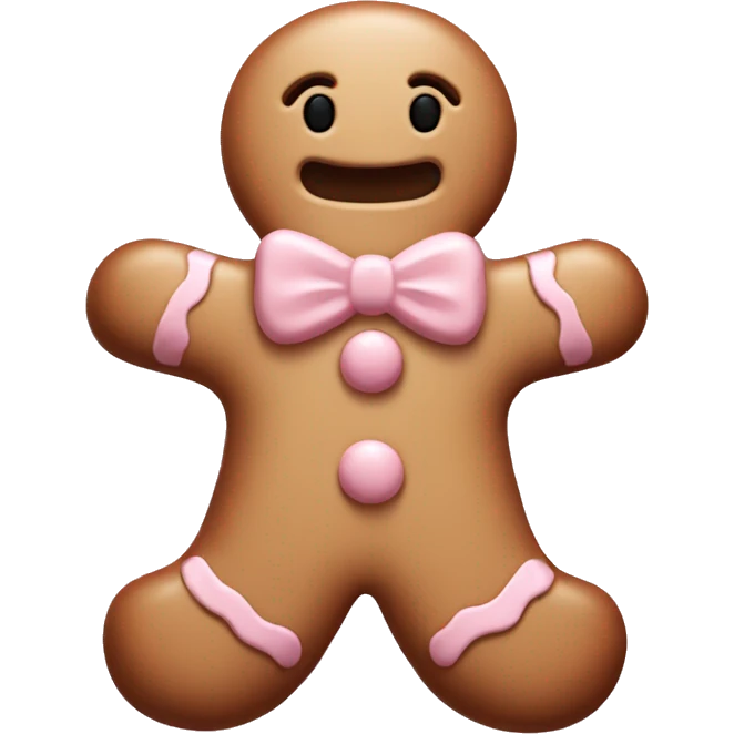 Pale blush pink gingerbread man emoji