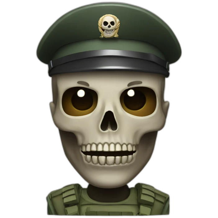 A soldier with a skull mask emoji
